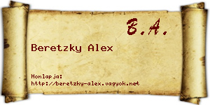 Beretzky Alex névjegykártya