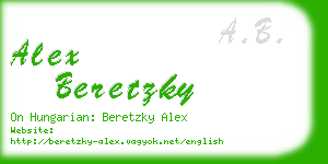 alex beretzky business card